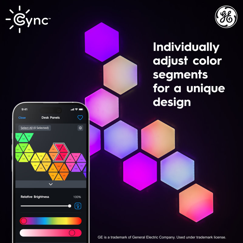 GE Cync Dynamic Effects Smart Hexagon Panels Extension Pack (5 Pack)