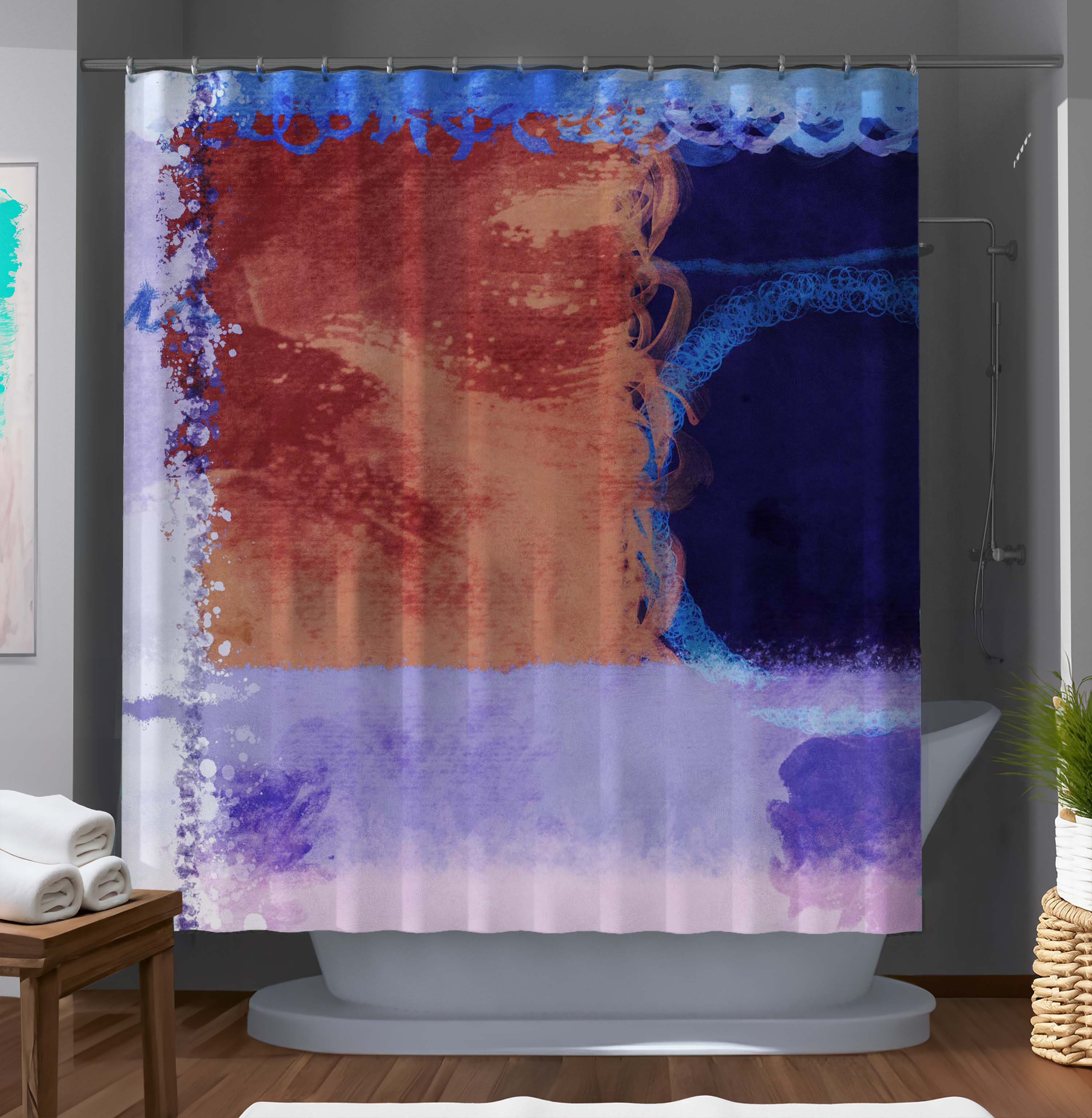 East Urban Home Shonteria Abstract Shower Curtain | Wayfair