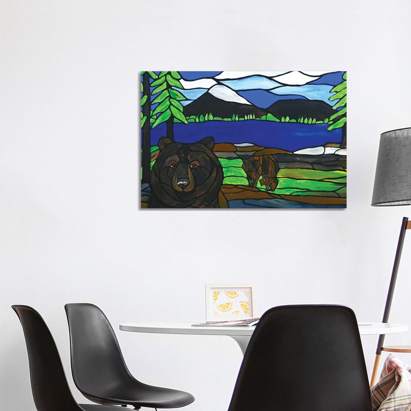 Bear Photobomb 1 Piece Painting on Canvas, 66.04cm H x 101.6cm W x 3.81cm D, Wrapped Canvas