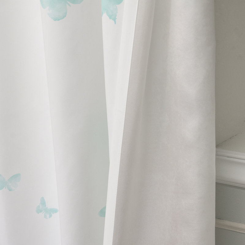 Paire de rideaux semi-transparents avec œillets Ladner, Menthe