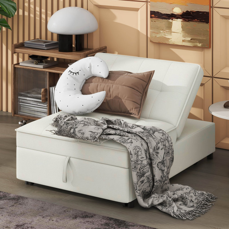 4-In-1 Sofa Bed, Chair Bed, Multi-Function Folding Ottoman Bed With Storage Pocket And USB Port