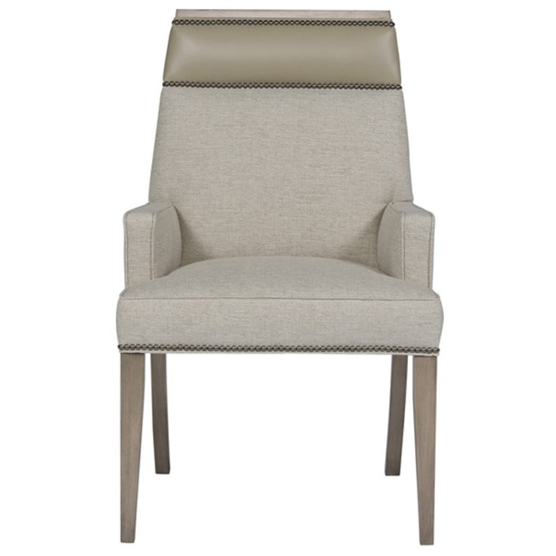 Michael Weiss Phelps Stocked Dining Armchair, Marcus Linen/Remmy Beige, Silverthorne, Yes