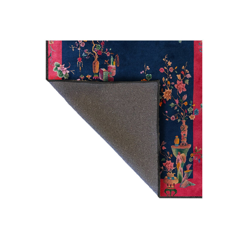 Tapis tissé à motif floral rouge Mosso, 3 pi 3 po x 6 pi 7 po