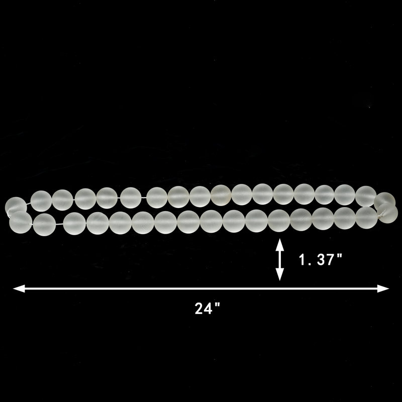 Approx. 21" Long Frosted Glass Beads