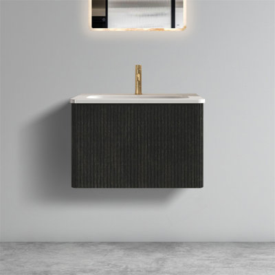 Meuble-lavabo flottant 24 po avec lavabo en céramique intégré