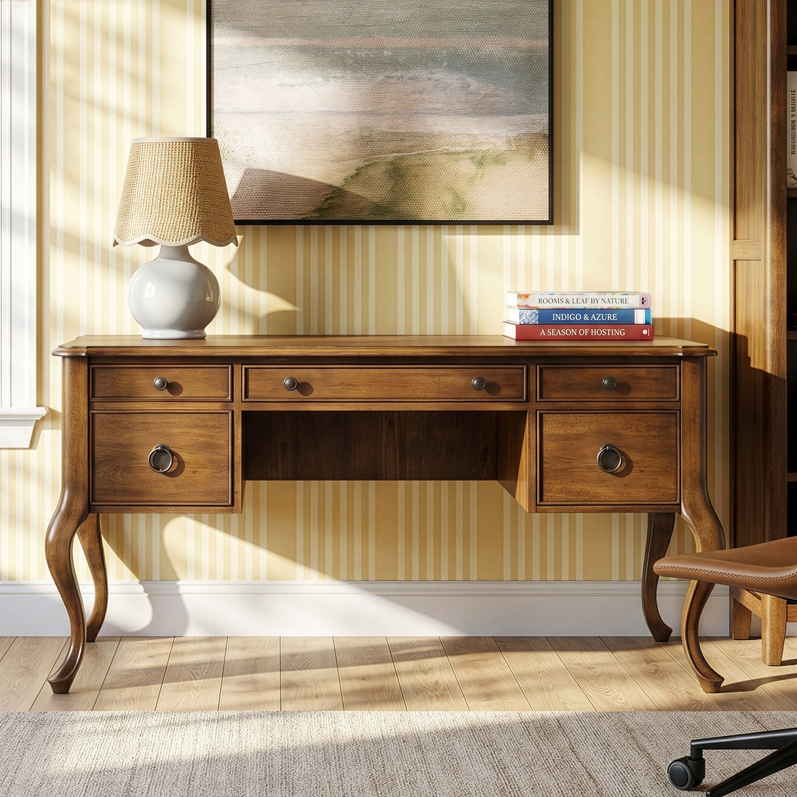 Charlotte 60.5 " Writing Desk, Soft Casual Pecan