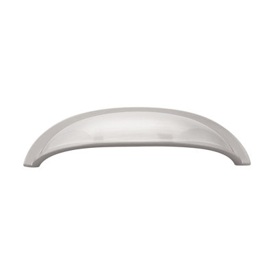 Cottage Collection Cup Pull - 3" Center to Center Cabinet Pull Satin Nickel - Farmhouse Hardware for Drawers & Cabinets (Set of 5)