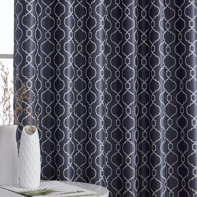 Ritenour Curtain Pair, 52" W x 96" L, Navy Blue