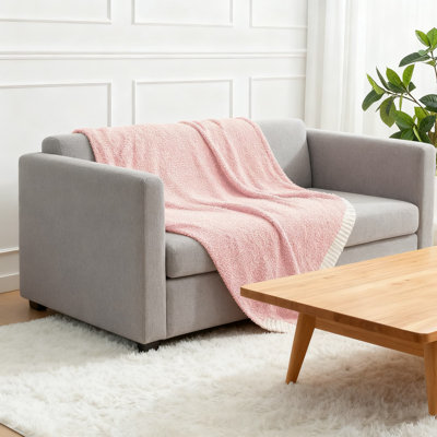 Jeté en tricot réversible, microfibre ultra douce et légère, peluche chaude et confortable pour le canapé, le lit et les voyages, lavable à la machine