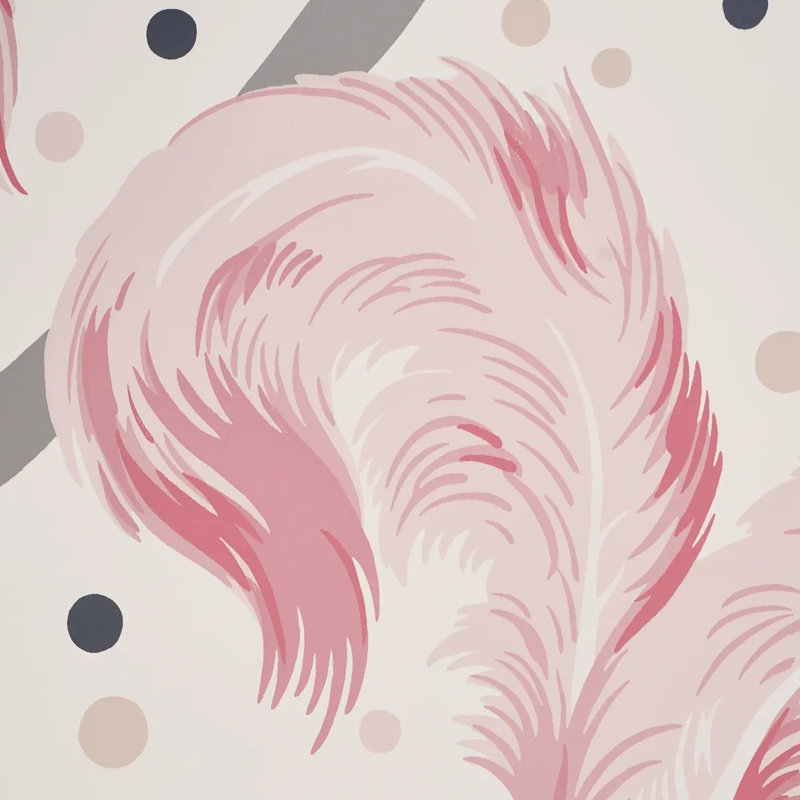 Plumes Et Rubans Wallpaper, Blush