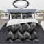 Ensemble de housse de couette moderne noir et gris à chevrons Dreams I-109156768