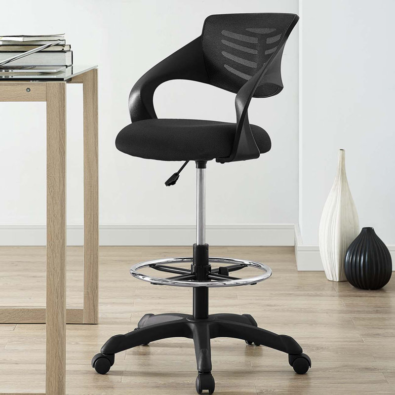 Thrive Mesh Drafting Chair by Modway, Black