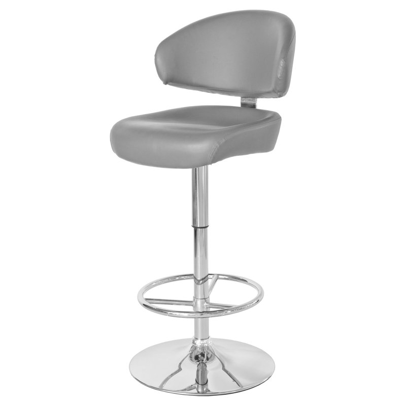 Jaclyn Swivel Upholstered Adjustable Height Counter Stool, Grey