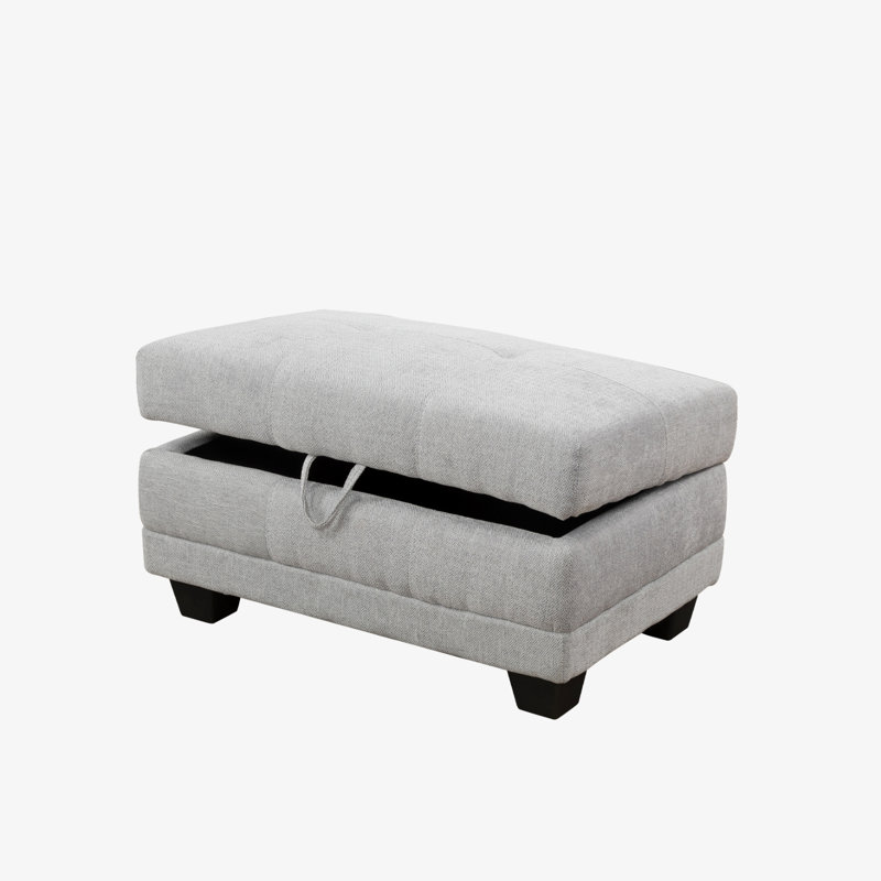 33-Inch Wide Linen Storage Ottoman, Blue