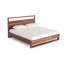 Lit avec tête de lit style planche Lina, brun noyer moderne Lina-98890734