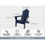 Chaise Adirondack pliante, chaises de patio en PEHD résistantes aux intempéries