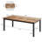 Industrial Dining Table for 6, Wooden Long Dinner Table with Mortise Tenon Design, Kitchen Table with Sturdy Metal Legs-117814413-117814414-117814416