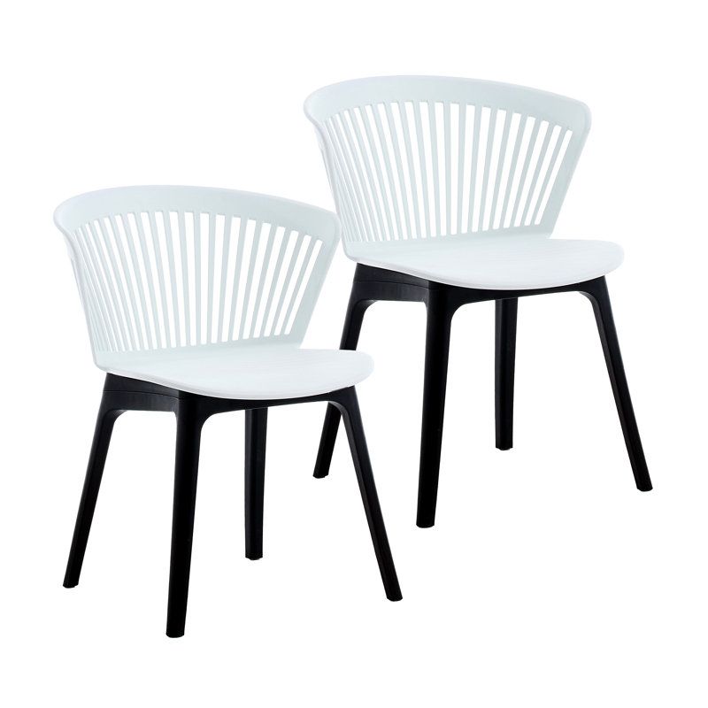 Chaise d'appoint à dossier en lattes Vinson, Blanc