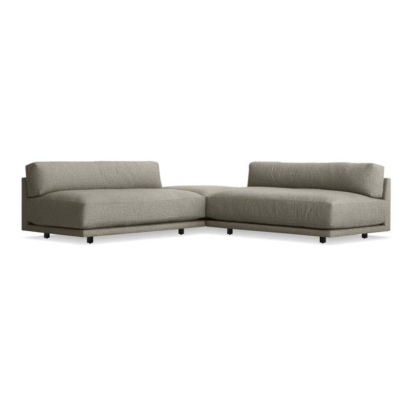 Sunday Small L Sectional Sofa, Sanford Black Crossweave