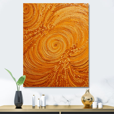 «Abstract Orange Swirl Collages VII», art mural abstrait