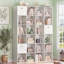 Organisateur de rangement modulaire 24 cubes avec tiroirs en tissu, bibliothèque en bois rustique noyer et cloison, individuel-481928810-481928823-481928822
