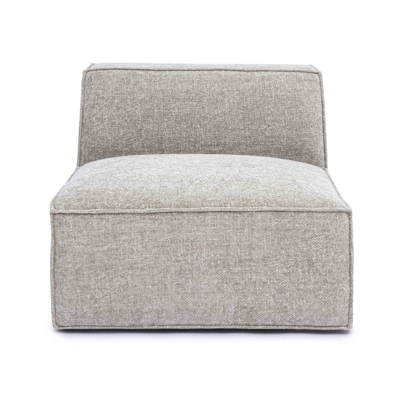 Cherylee Taupe Chenille Basketweave Armless Chair