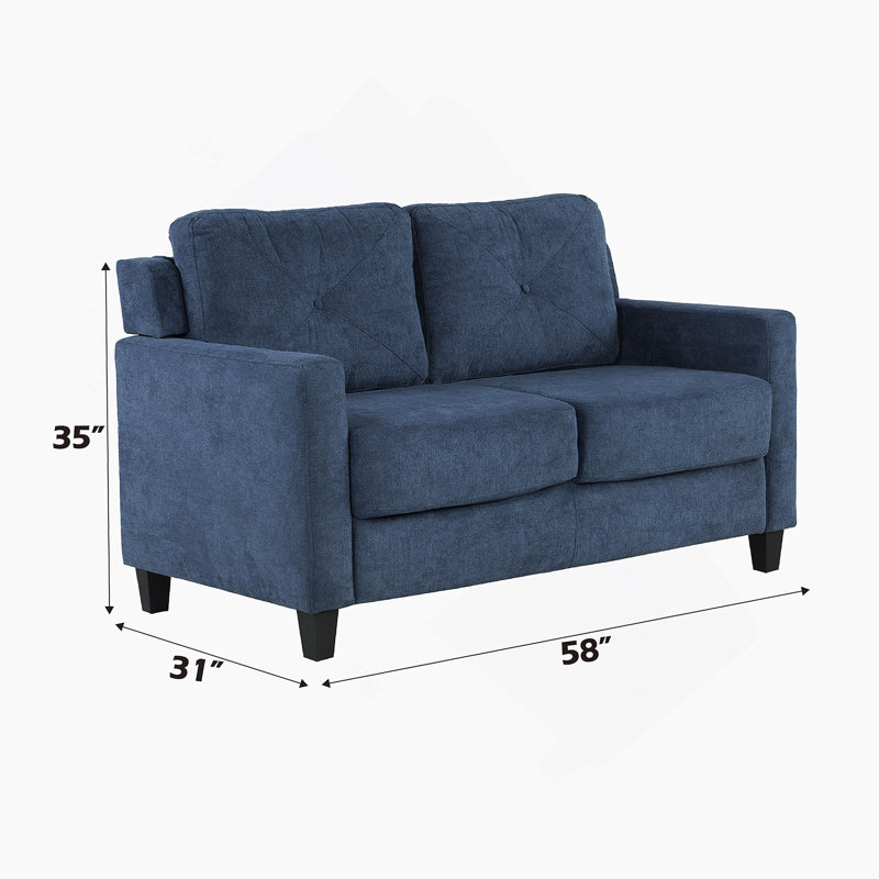 Causeuse 2 places en chenille bleu marine