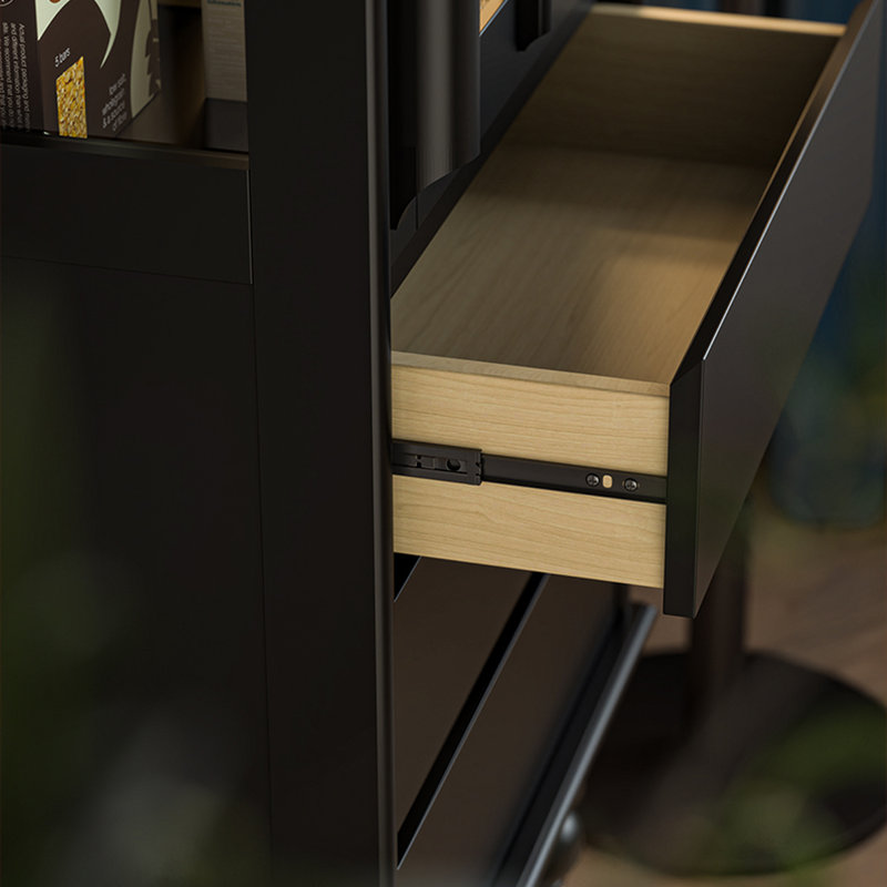 Black Solid + Manufactured Wood+Glass Display Cases