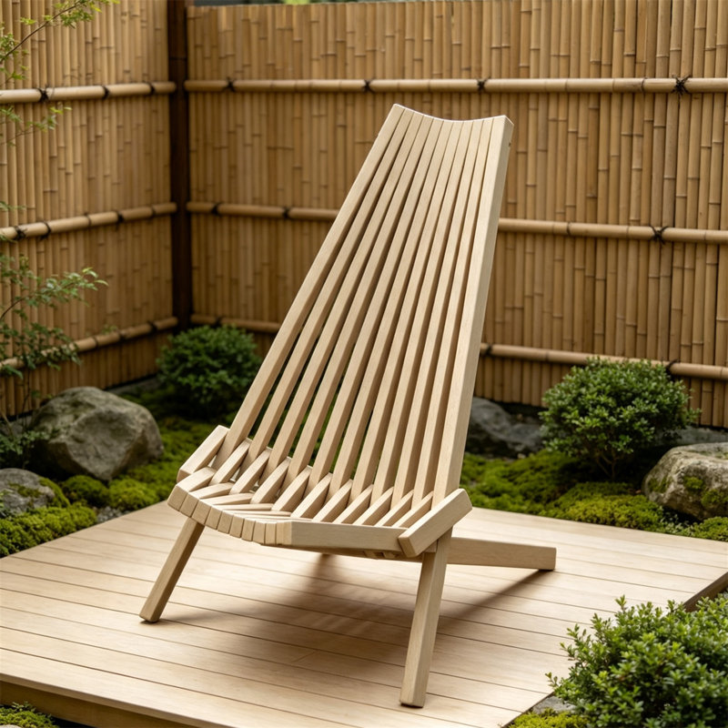 Méridienne pliante d'extérieur en bois d'acacia