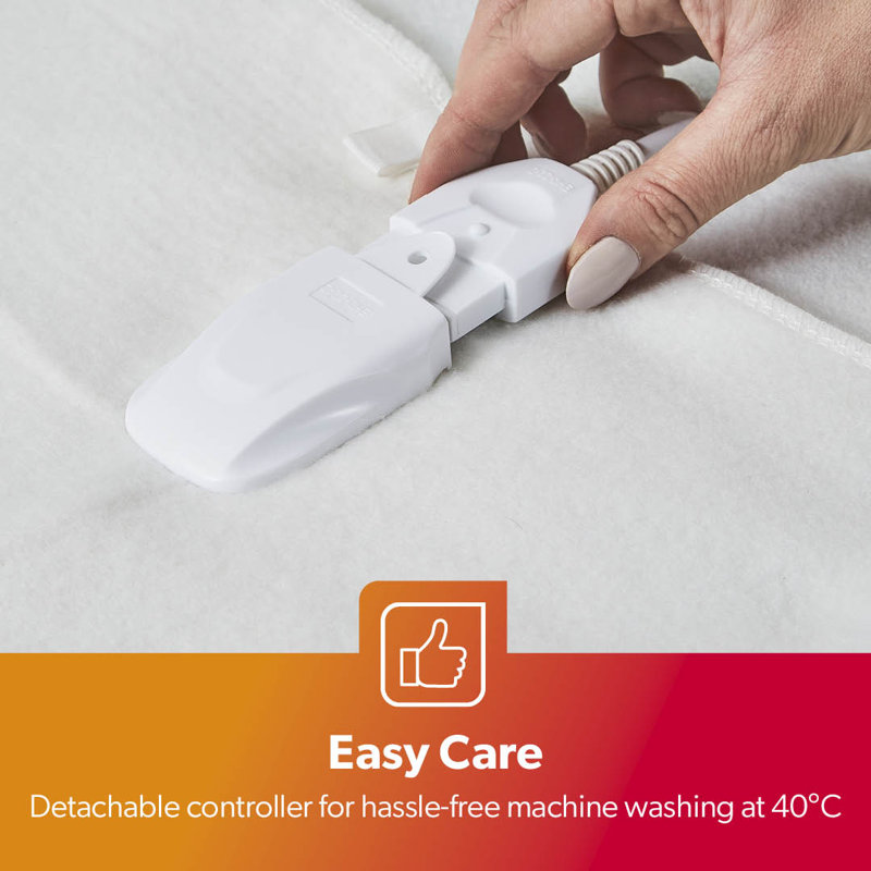 GEEPAS Electric Blanket | Soft Heated Underblanket Mattress Cover with 3 Heat Levels & Fast Heat Up | Fitted Bed Warmer Pad with Detachable Controller, Overheat Protection