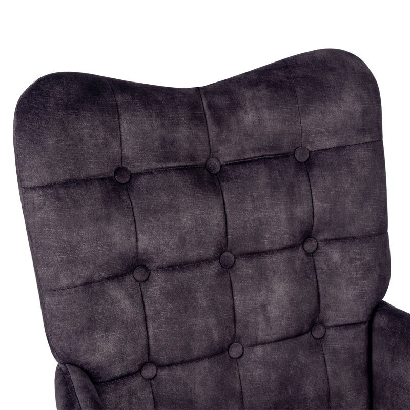 Archie Upholstered Armchair, Black Velvet