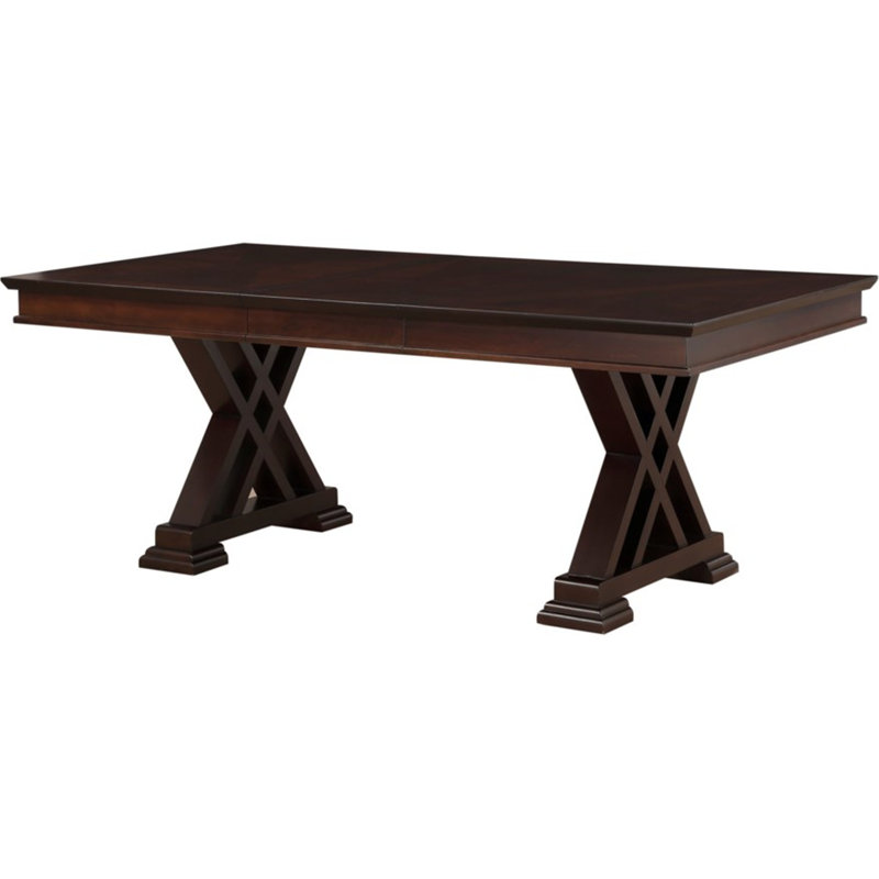 Espresso Poplar Extendable Rectangular Dining Table 42"x60"