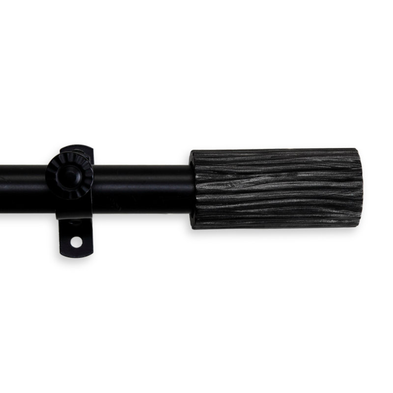 Tringle à rideaux simple à baie vitrée ajustable de 28 po à 48 po Hearld, 18 po à 28 po (chaque côté), Noir