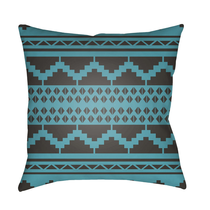 Yindi Indoor/Outdoor Throw Pillow, 18" H x 18" W x 3.5" D, Black