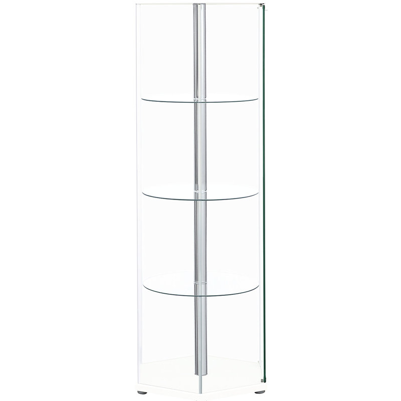 Vitrine à quatre tablettes en verre blanc