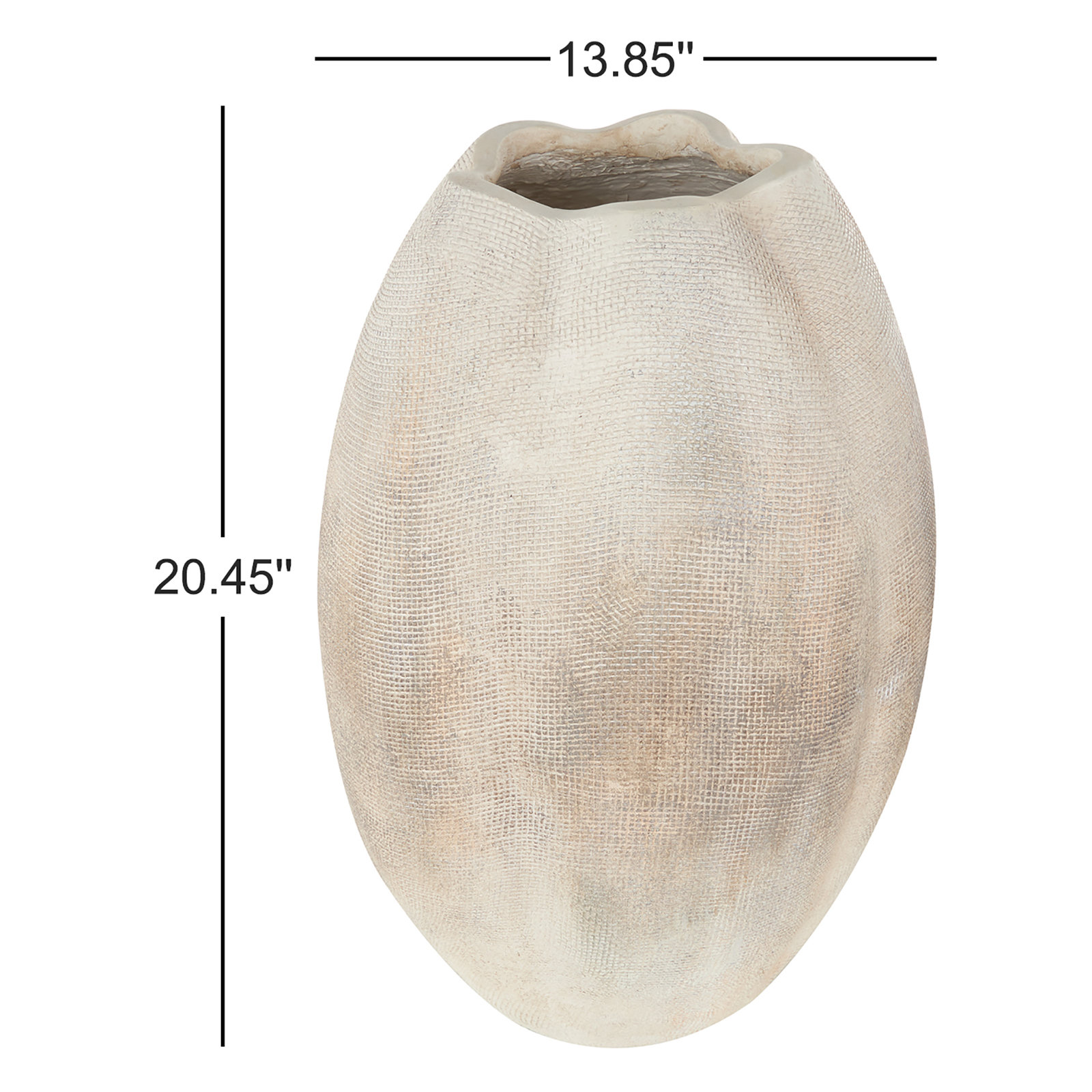 Table Vase, 20.45" H x 13.85" W x 13.85" D