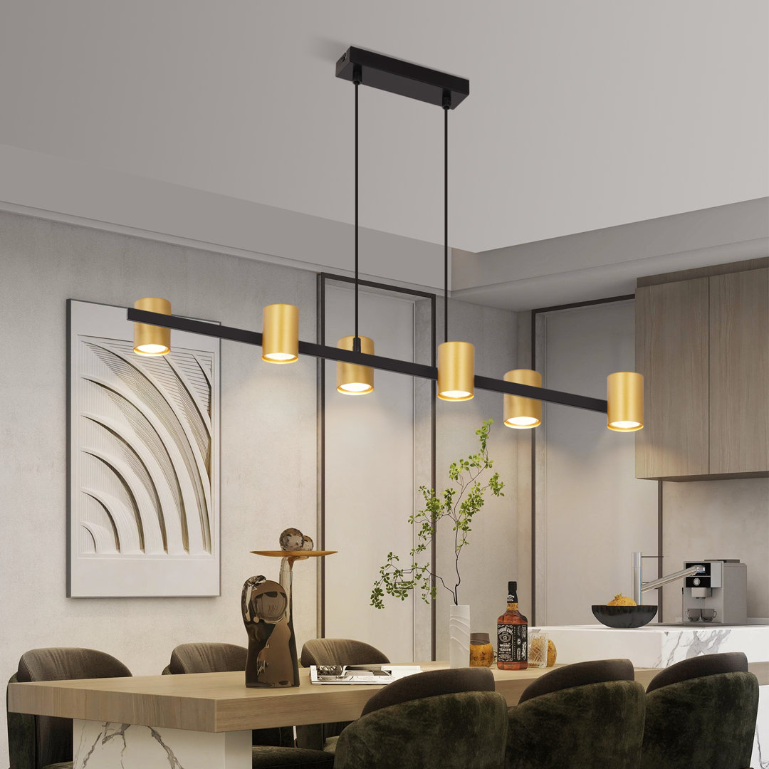 Pendelleuchte 6-flammig GU10 Moderne Gold Esszimmerlampe Cumberledge