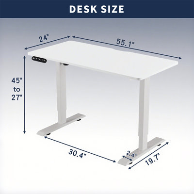 Electric Standing Desk Height Adjustable Desk For Home And Office Computer Table Gaming Desk Modern Luxiury Table 55"   Lift-Up Desk