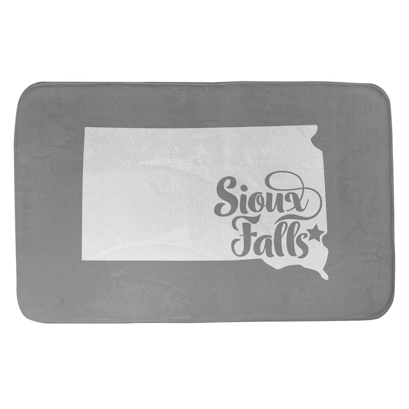 Tapis rectangulaire antidérapant pour salle de bain, L 17 po x L 21 po, Gris, Sioux Falls, Dakota du Sud