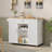 Kitchen Island Cart with Wine Rack, Tilt-Out Trash Cabinet, Adjustable Shelf, for Kitchen, Laundry Room, Dining Room