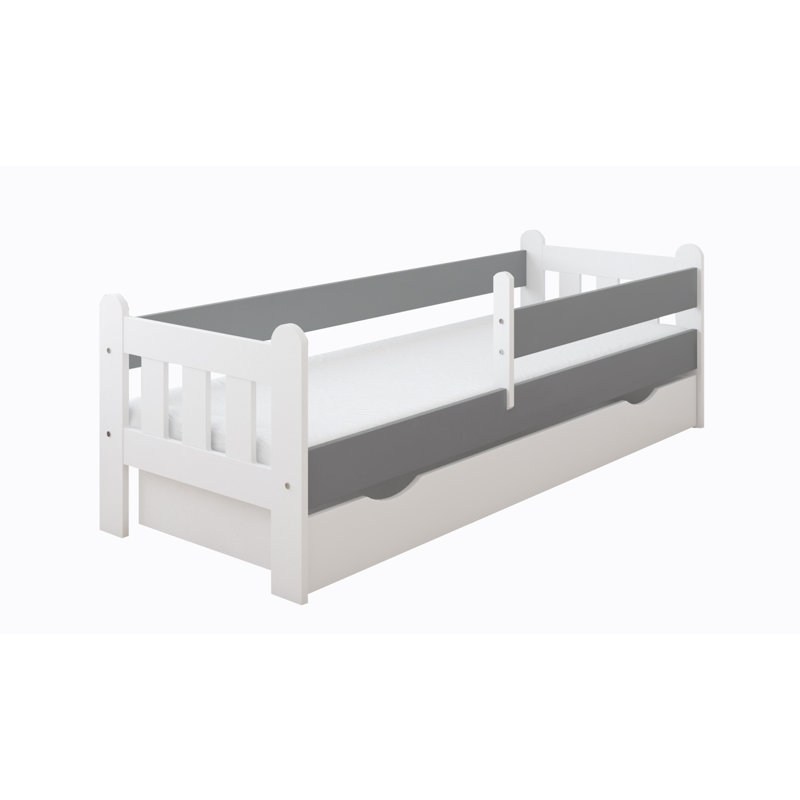 Sherri bed with drawer and mattress, Grey/White, Toddler (140 x 70 cm)