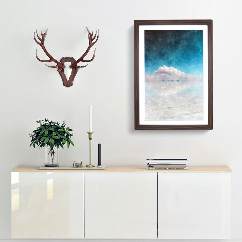 Salar de Uyuni Salt Flat in Bolivia Abstract - Picture Frame Graphic Art Print, 33cm H x 24cm W x 2cm D, Walnut Framed