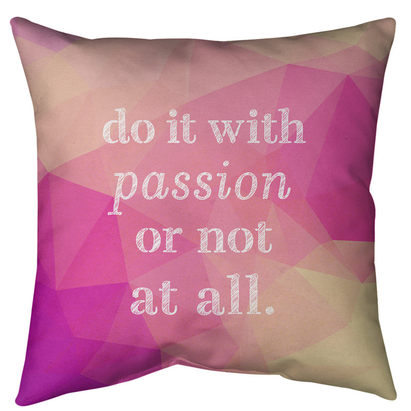 Coussin intérieur/extérieur d’inspiration passion, 16 po x 1 po, Diamant rose