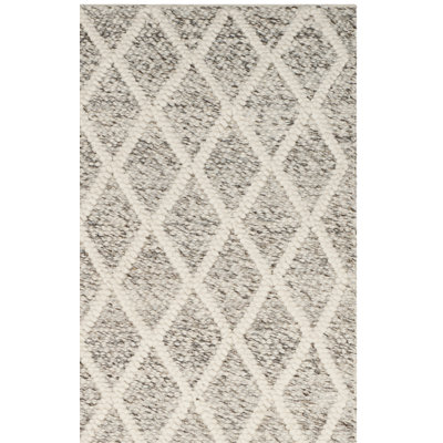 Russo Ivory Stone Hand-Woven Geometric Rug