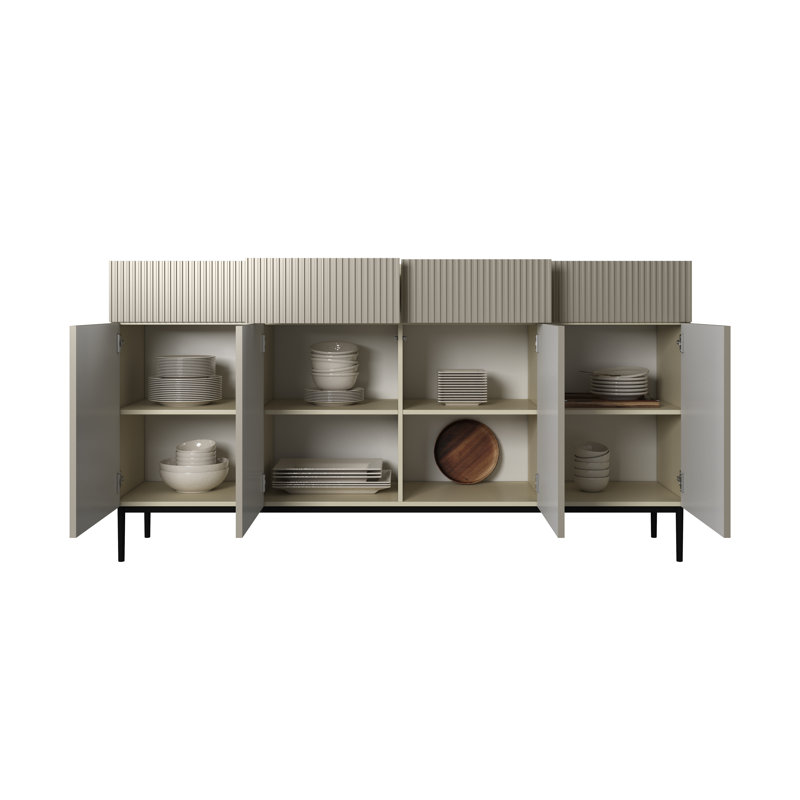 Albhie 200cm Sideboard, Cream/Black