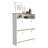 Shoe Rack 46" H, One Open Storage Shelf, Two Internal Storage Drawers, Two Doors, Light Oak / White