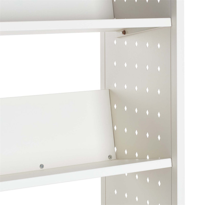 Chariot à livres à 3 niveaux avec tablettes en forme de V, grande capacité et conception durable pour les bibliothèques et la maison
