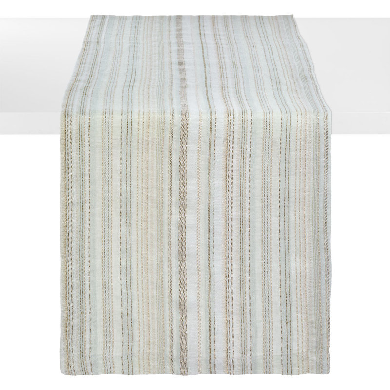 Midas Striped Table Runnner, Sage