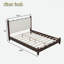 Lit plateforme en bois avec tête de lit tapissier festonnée-177302903-177302902
