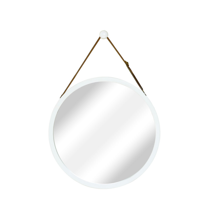 Jeffrey Wood Flat Wall Mirror, Black, 18" H x 18" W